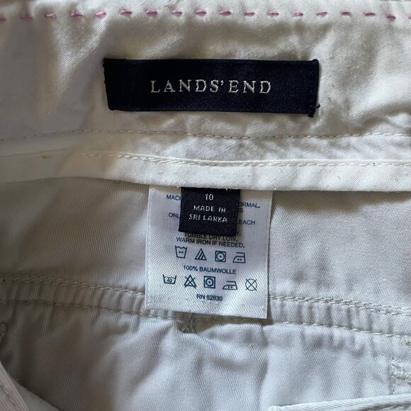 Lands' End Light Khaki Wide Leg Capri Pants - Size 10 - 100% Cotton - Mid Rise - Picture 3 of 5